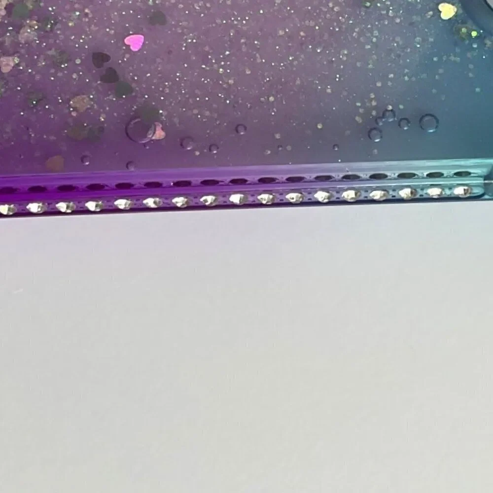 ZX-LG V40 DZ PHONE CASE LIQUID HEART BLING CASE